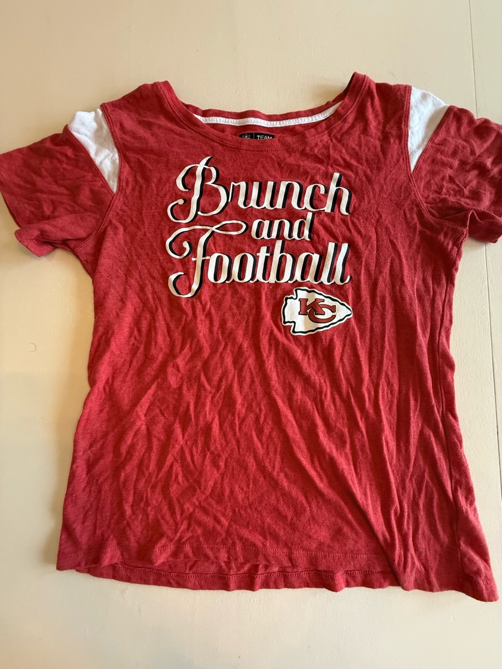 KC Chiefs Red 'Brunch and Football' womanTee